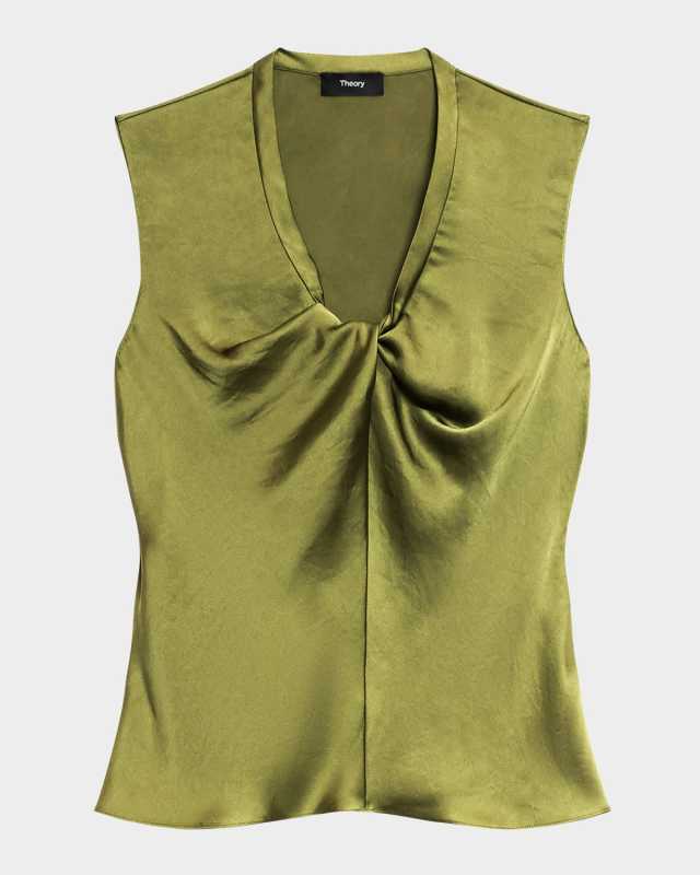 Sleeveless Twisted Scoop-Neck Top